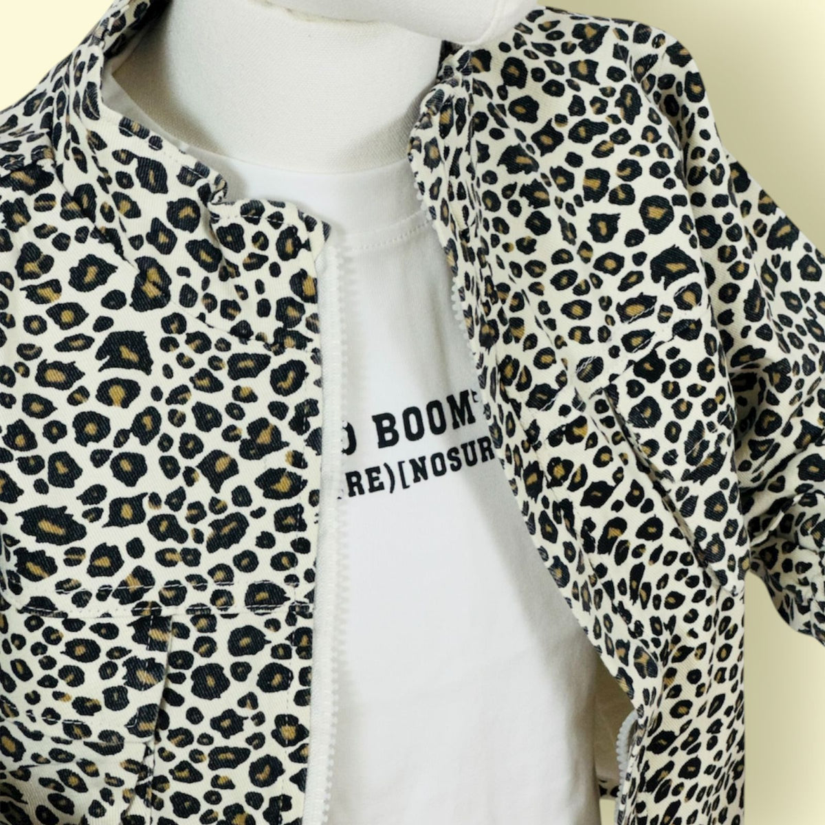 2Pc Unisex Kids Leopard Print Jacket with Inner T-Shirt Set