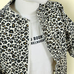 2Pc Unisex Kids Leopard Print Jacket with Inner T-Shirt Set