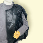 2Pc Unisex Kids Black Leather Look Sleeveless Jacket with Grey Full Sleeve T-Shirt Set