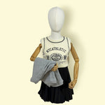 Trendy 3-Piece Girls Skirt Set – Sleeveless Top, Pleated Skirt & Grey Cardigan