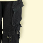 Elastic-Waist Unisex Black Multi-Pocket Cargo Pant with Elastic Waist