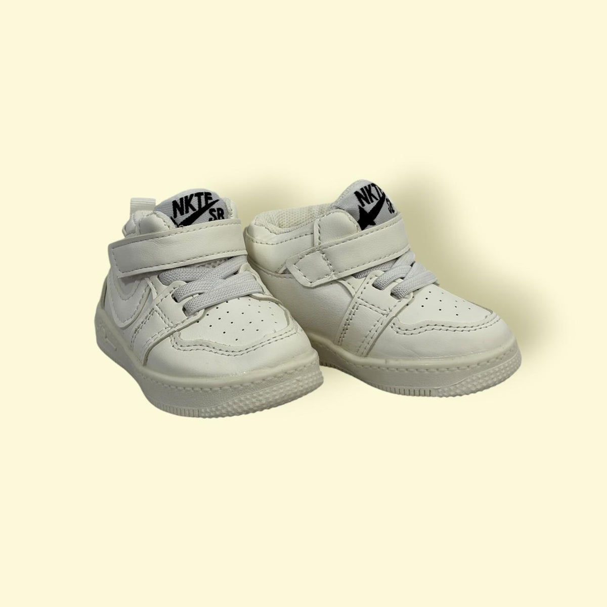 Kids All-White Sports Sneakers | Stylish &Comfortable | Comes with Lays & Sticker