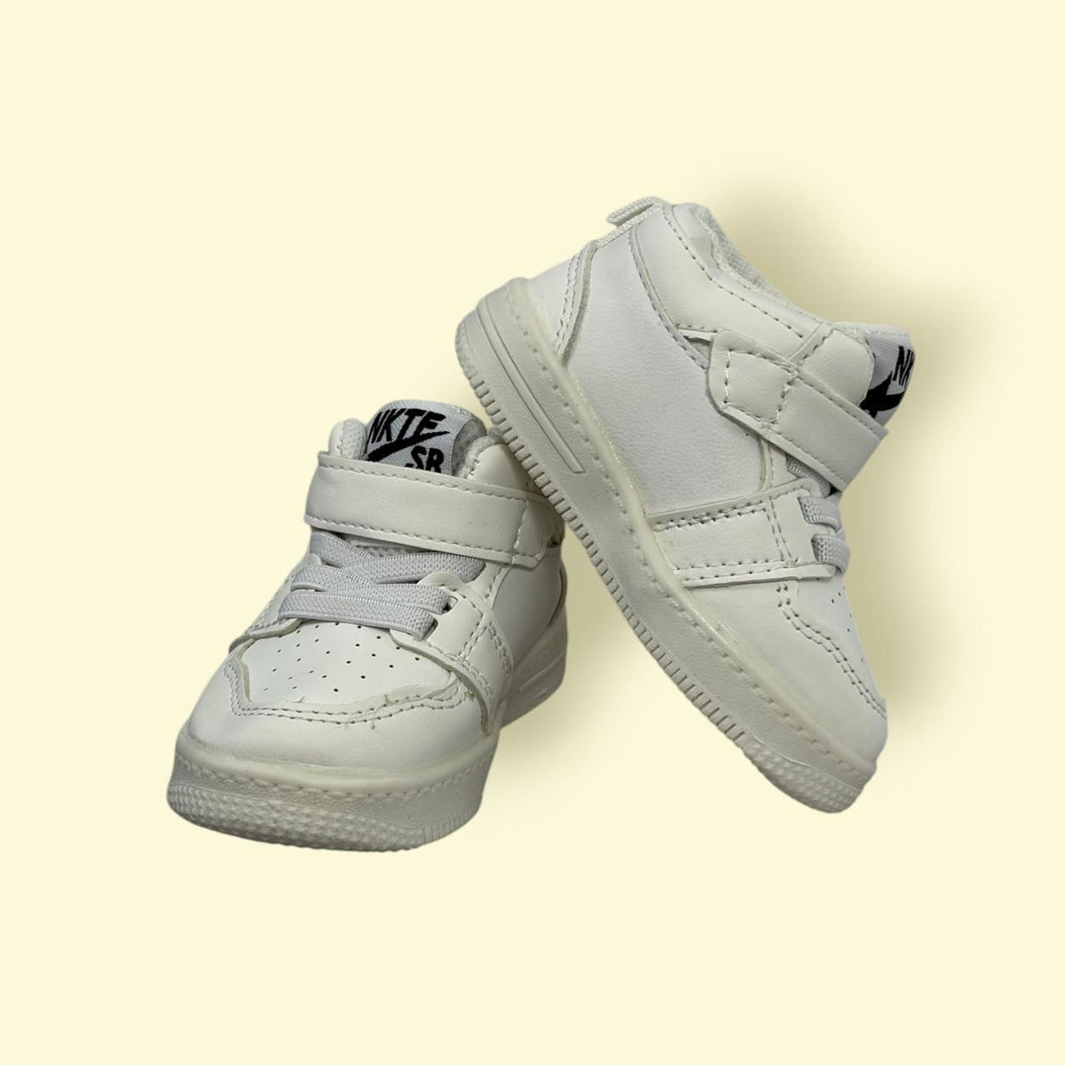Kids All-White Sports Sneakers | Stylish &Comfortable | Comes with Lays & Sticker