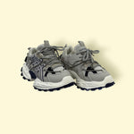 Kids Grey & Navy Rugged Sports Sneakers | Breathable Mesh Outdoor Shoes | With Lays & Sticker
