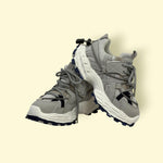 Kids Grey & Navy Rugged Sports Sneakers | Breathable Mesh Outdoor Shoes | With Lays & Sticker