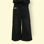Kids Black Wide-Leg Pants with Elastic Waist