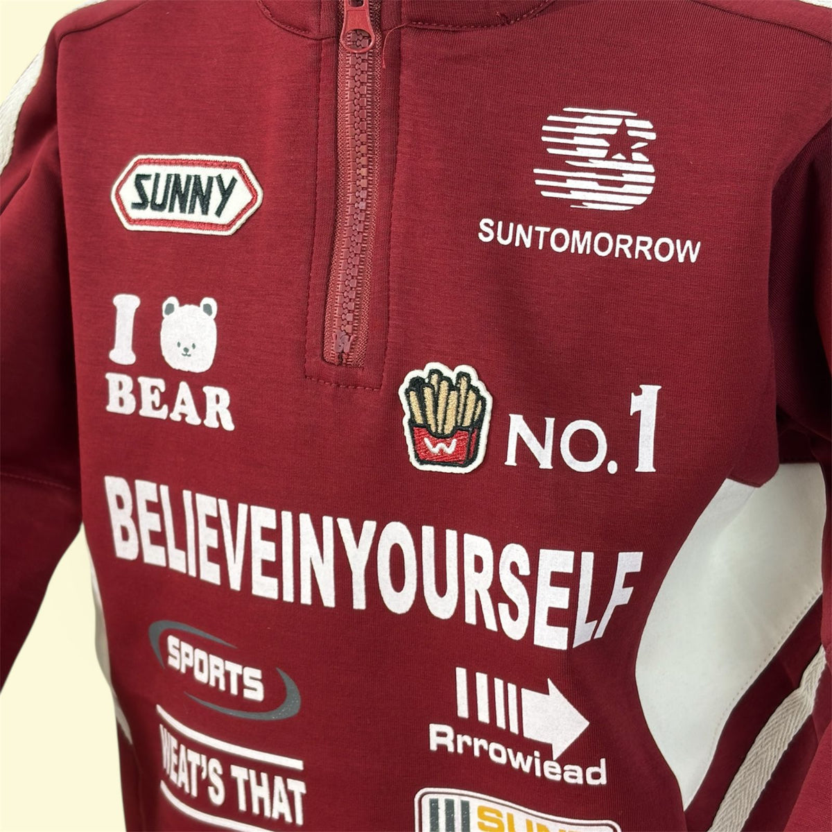 Kids Printed Half Zip Sweatshirt