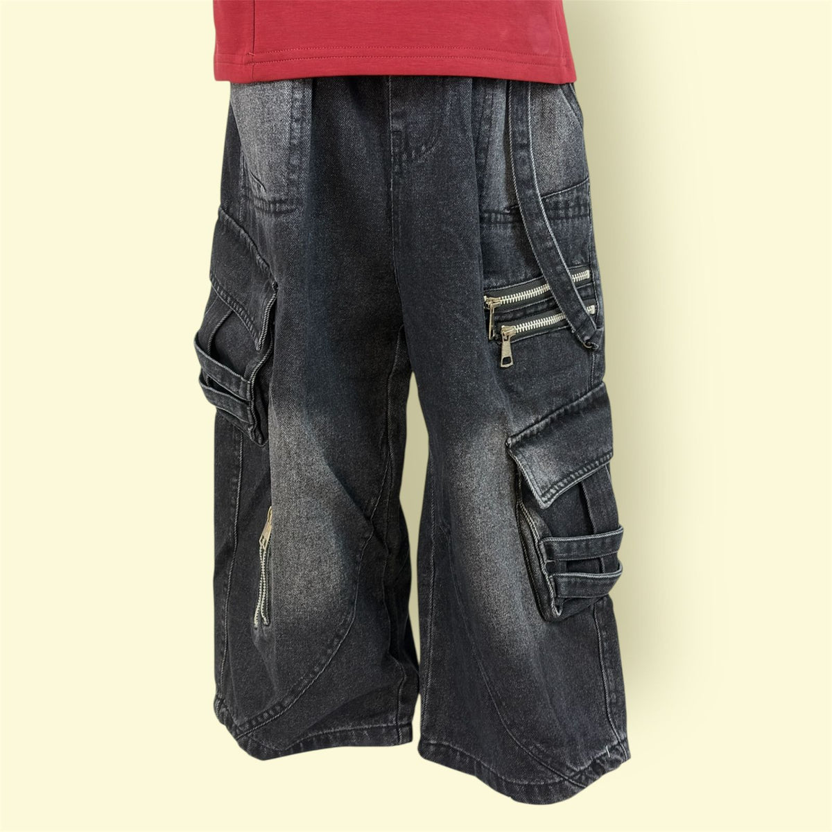 Kids Elastic Waist Cargo Jeans