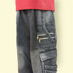 Kids Elastic Waist Cargo Jeans