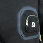 Kids Black Sweatshirt with Front Zipper Pocket Design