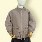 Kids Beige Zipper Jacket with Front Pockets and Elastic Cuffs