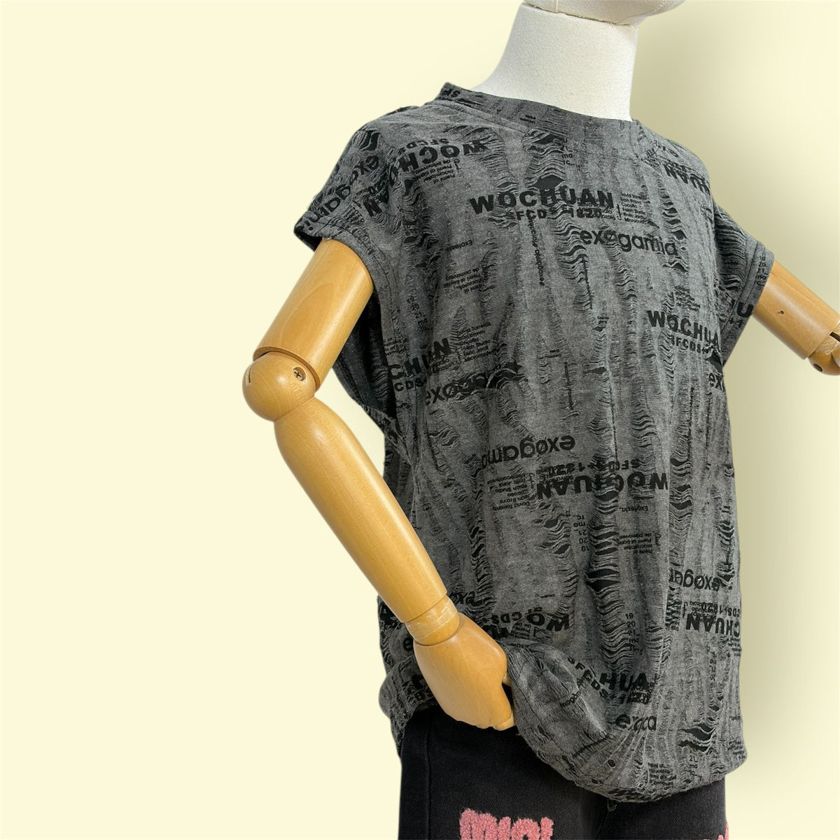 Kids Dark Grey Printed T-Shirt | Soft Cotton Casual Wear for Boys & Girls | Trendy Text Print Top