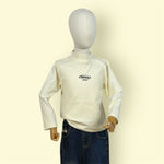 Kids Off-White Full Sleeve T-Shirt with Black Logo | Soft Cotton Casual Top for Boys & Girls