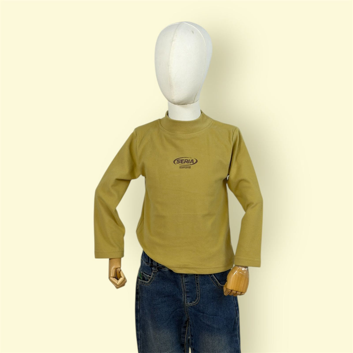 Kids High Neck Full Sleeve Printed T-Shirt