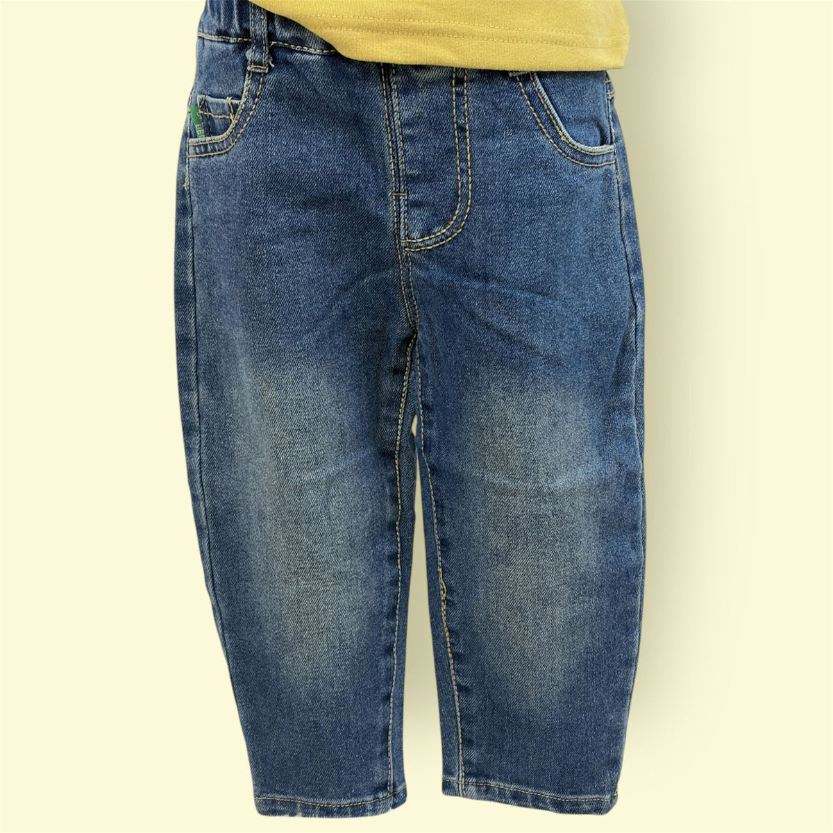 Kids Blue Elastic Waist Denim Jeans