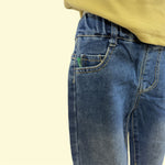 Kids Blue Elastic Waist Denim Jeans