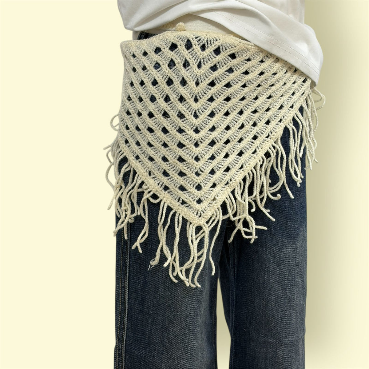 Stylish Elastic Waist Wide-Leg Kids Jeans with Crochet Wrap | Trendy Casual Denim Pants for Boys &Girls