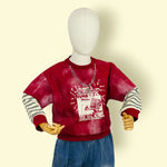 2Pc Unisex Kids Graphic Sweatshirt & Wide-Leg Denim Jeans Set