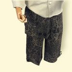 Unisex Leopard Print Cargo Pants With Elastic Waist
