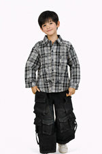 Kids Elastic Waist Multi-Pocket Cargo Pants