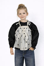 Black & White 2-Piece Layered Embroidered Frock