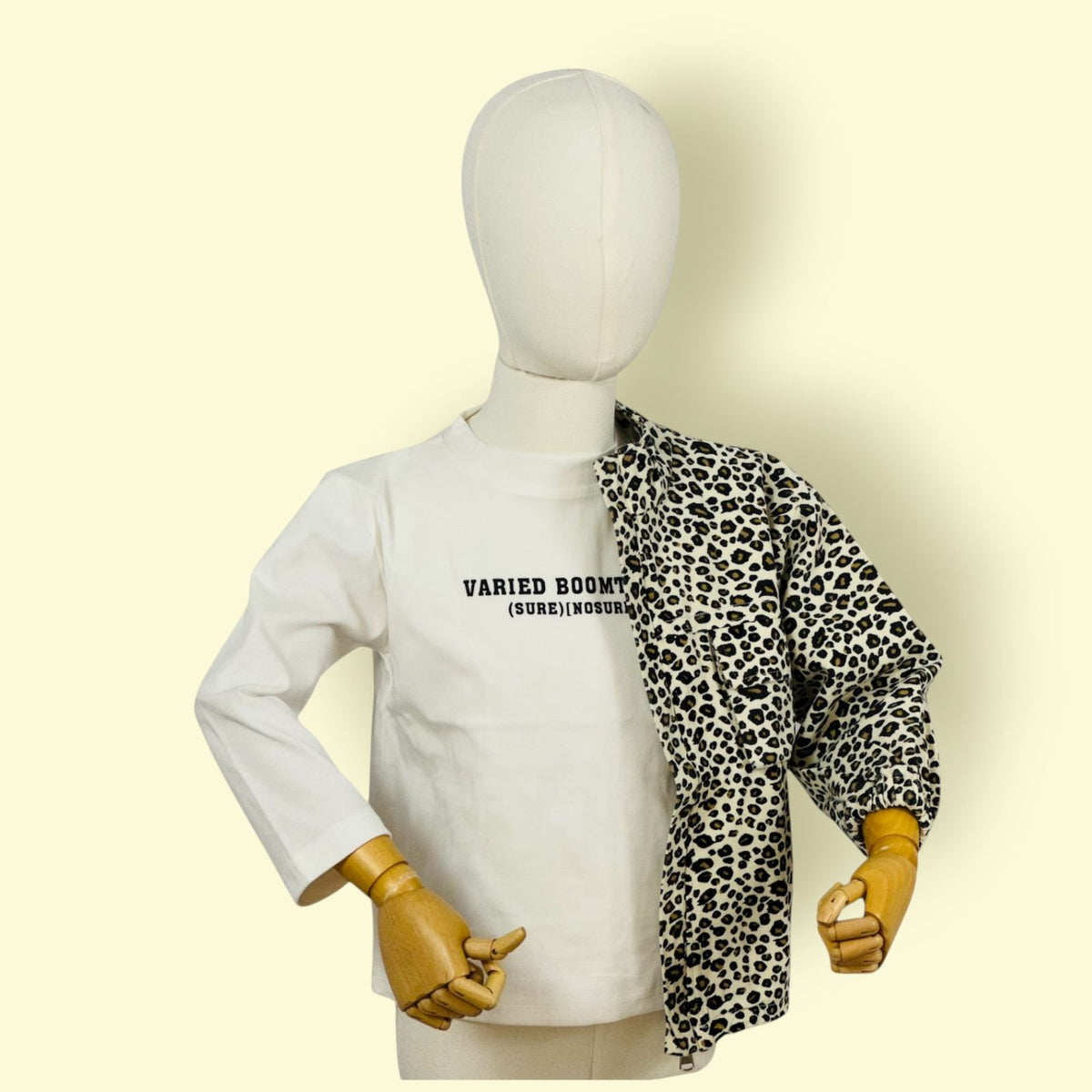 2Pc Unisex Kids Leopard Print Jacket with Inner T-Shirt Set