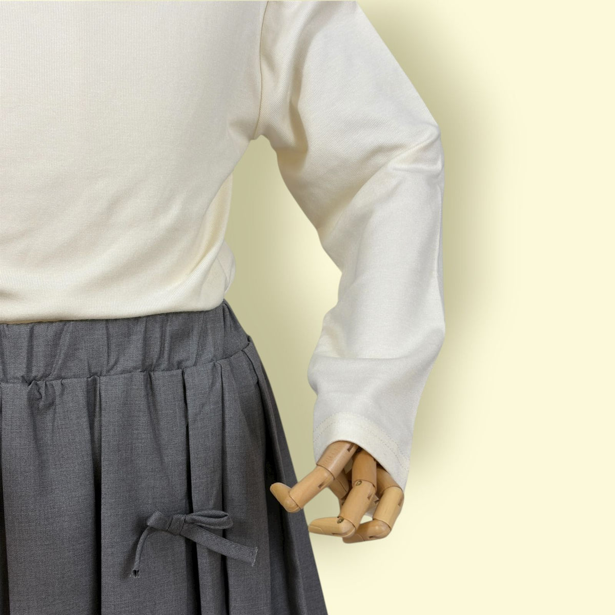 3Pc Girls’ Grey Pleated Skirt &amp; Cream Top with Knitted Lace Vest Set