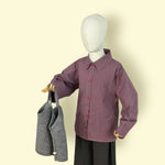 Trendy Girls’ 3-Piece Outfit Set – Checked Shirt, Grey Sweater Top &amp; Wide-Leg Pants