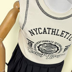 Trendy 3-Piece Girls Skirt Set – Sleeveless Top, Pleated Skirt & Grey Cardigan