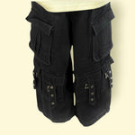 Elastic-Waist Unisex Black Multi-Pocket Cargo Pant with Elastic Waist