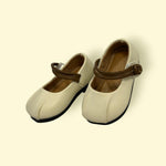 Girls Cream Soft Sole Shoes | Cute & Comfortable Daily Wear | With Sticker