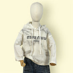 Kids’ White Printed Hooded Sweatshirt