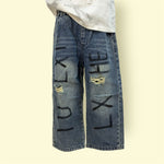 Kids’ Elastic Waist Printed Distressed Denim Jeans