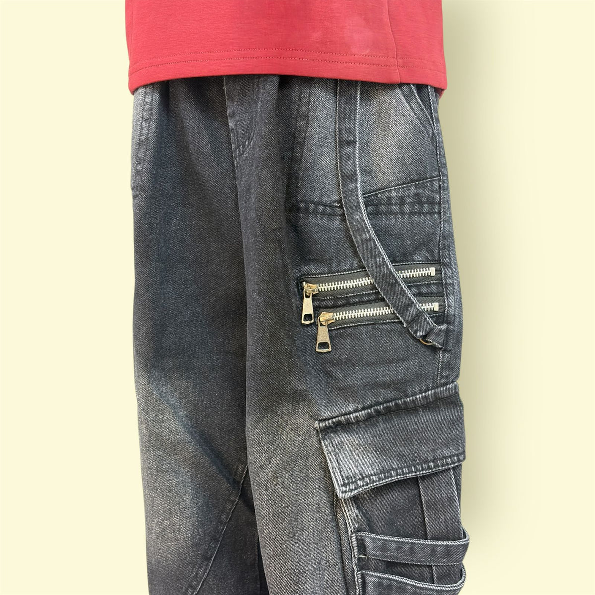 Kids Elastic Waist Cargo Jeans