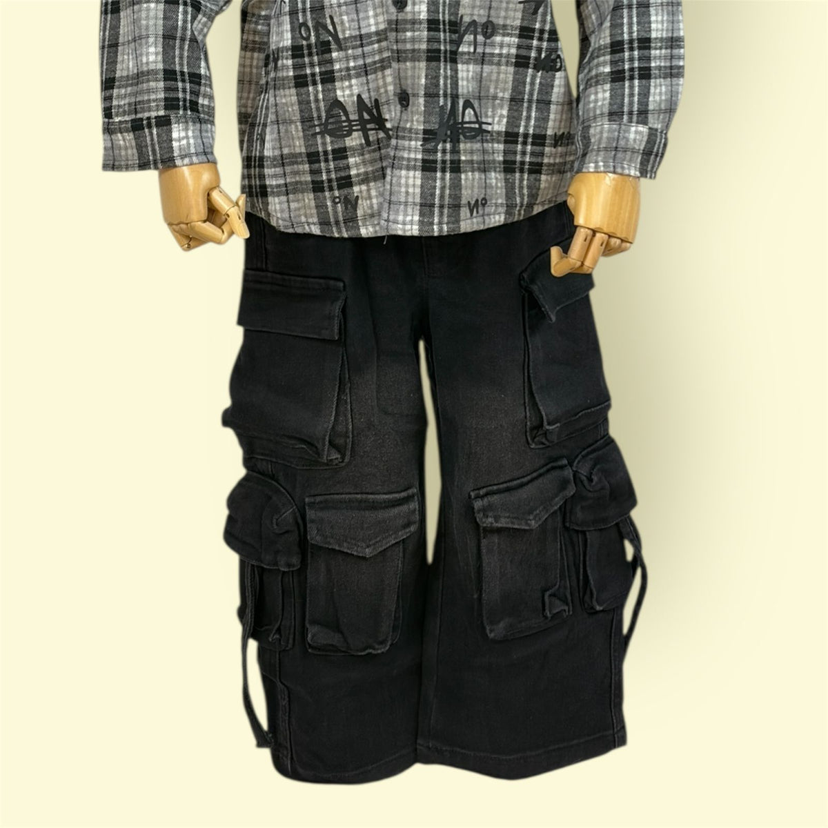 Kids Elastic Waist Multi-Pocket Cargo Pants
