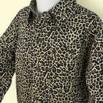 Kids Leopard Print Shirt with Front Pocket and Button Closure