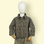 Kids Leopard Print Shirt with Front Pocket and Button Closure