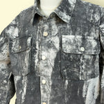 Kids Grey Tie-Dye Denim Shirt with Front Pockets
