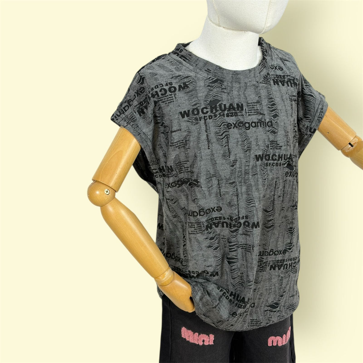 Kids Dark Grey Printed T-Shirt | Soft Cotton Casual Wear for Boys & Girls | Trendy Text Print Top