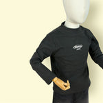 Kids Black Full Sleeve T-Shirt with White Logo | Soft Cotton Casual Top for Boys & Girls