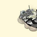 Kids Chunky Sports Sneakers – Breathable Mesh, Dual Lace & Sticker Option