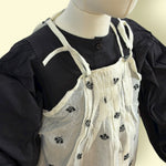 Black & White 2-Piece Layered Embroidered Frock