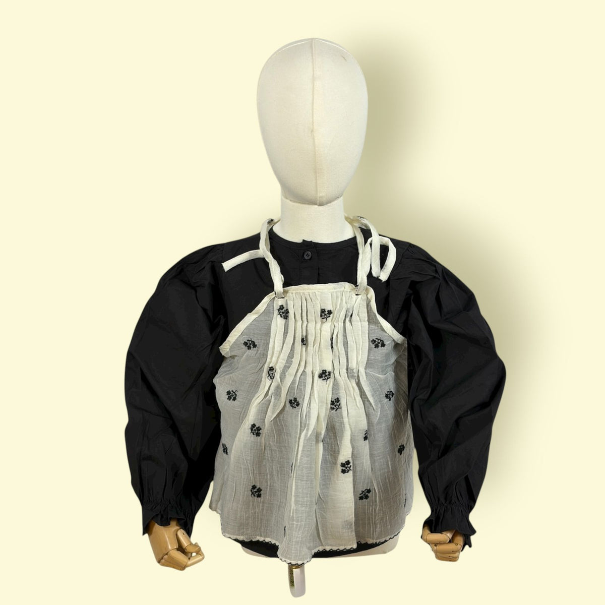 Black & White 2-Piece Layered Embroidered Frock