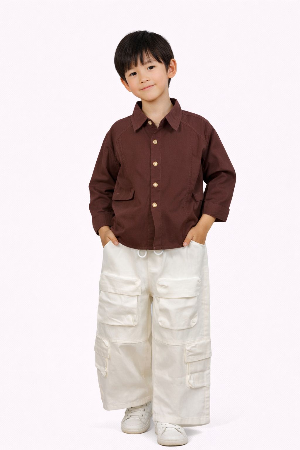 Kids Elastic Waist Cargo Pants